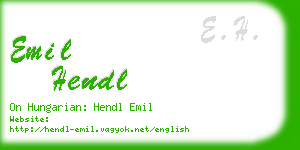 emil hendl business card